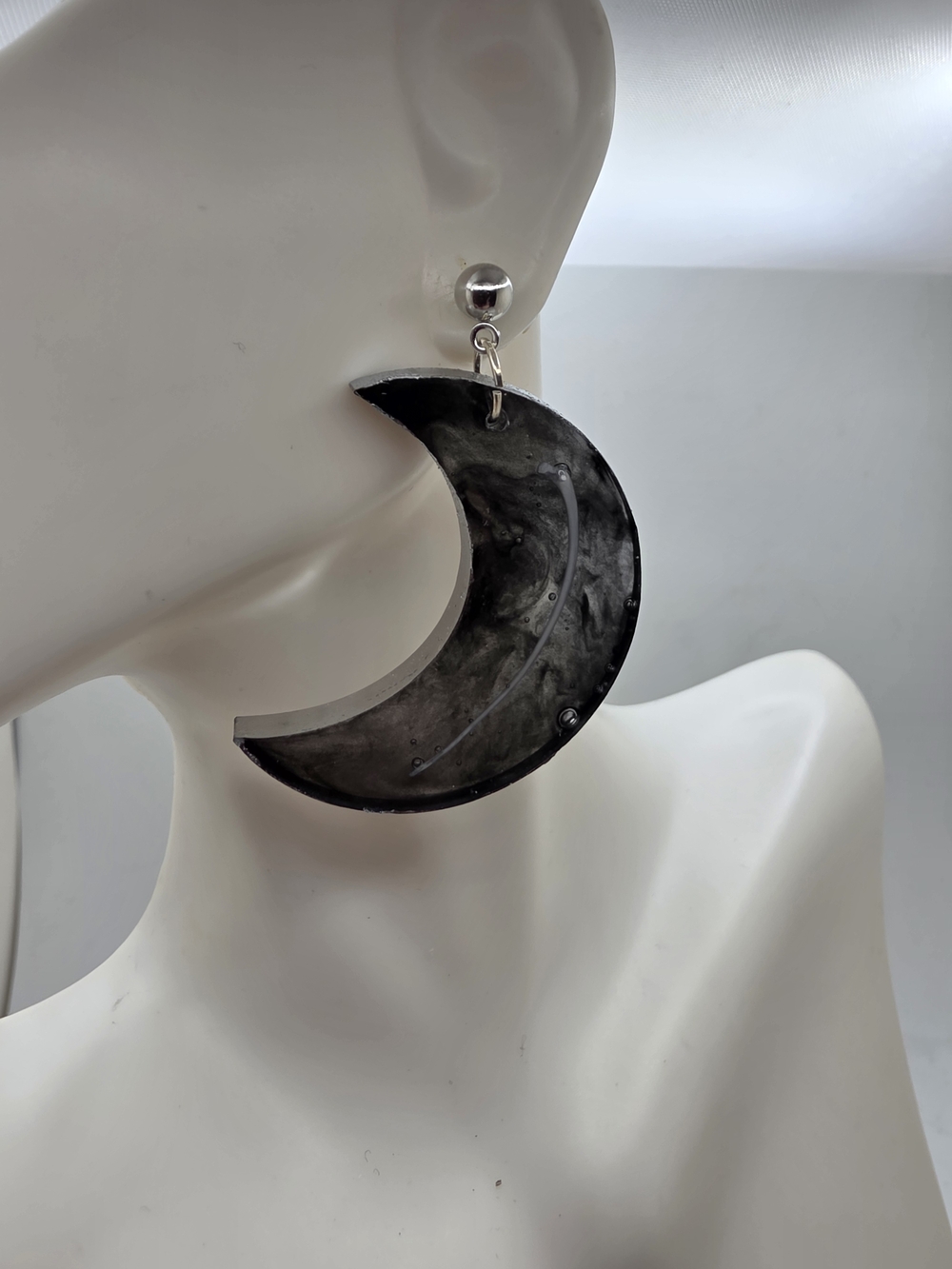 Rattlesnake Rib Moon Earrings